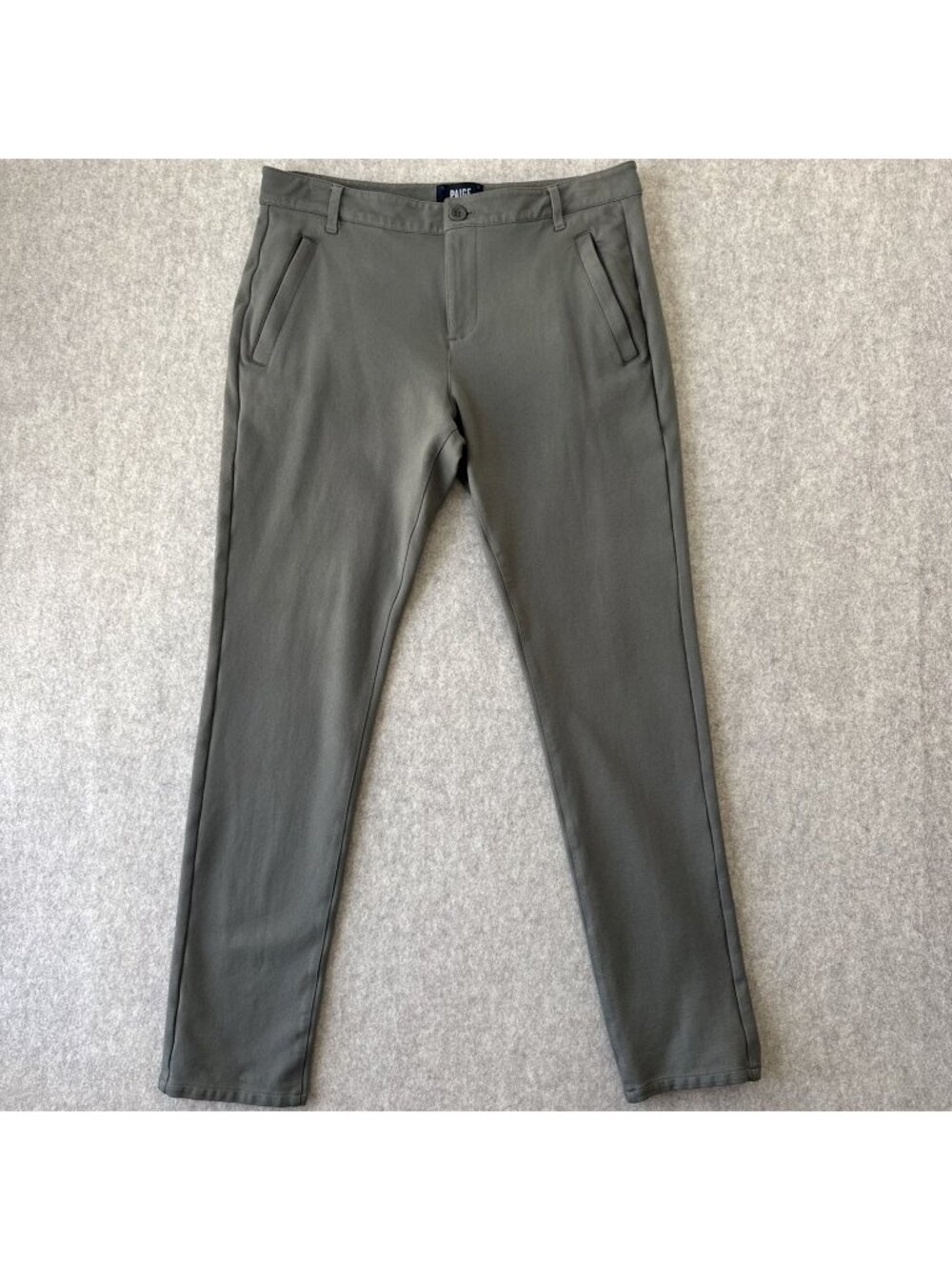 PAIGE Stafford Transcend Trouser Mens 32x31 Slim Fit Gable Green Ponte Knit